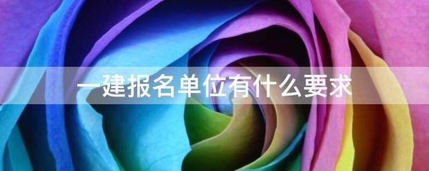 一建報(bào)名單位有什么要求  第1張